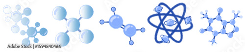 Abstract Light Blue Molecule Structure Illustration