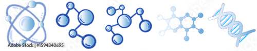 Abstract Light Blue Molecule Structure Illustration