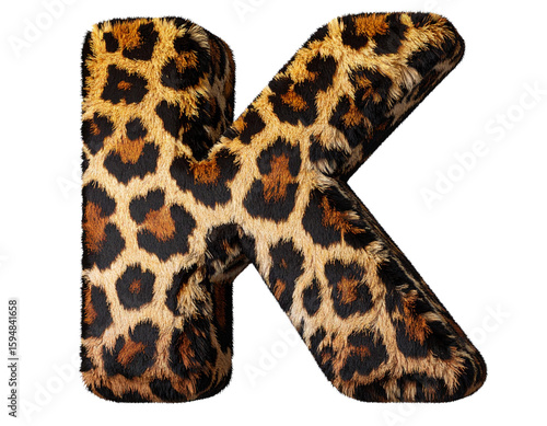 Wallpaper Mural  3D Leopard Print Letter K – Realistic Fur Texture Alphabet Character PNG Torontodigital.ca