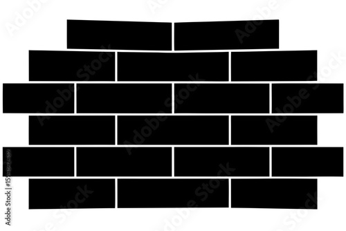 Brick wall construction material design silhouette vector illustration