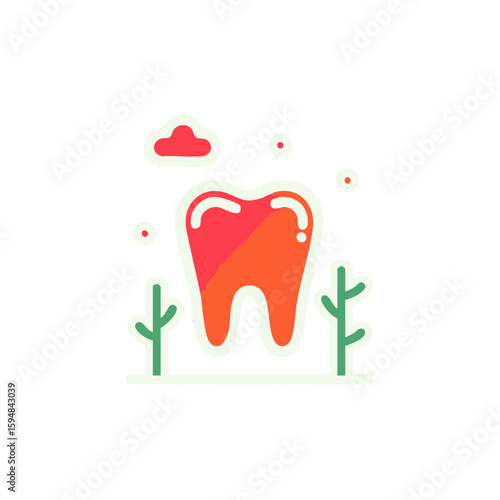 Dental care: tooth icon for dentistry and oral health vector icon 