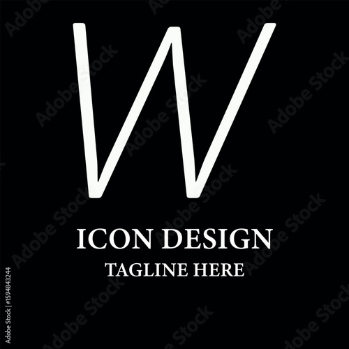 Letter w Generic black background icon