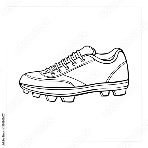 Outlined illustration of a pair of soccer cleats.