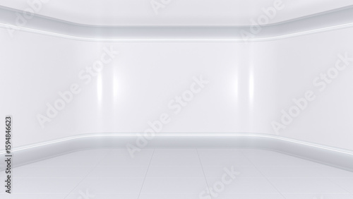 Wallpaper Mural White wall background with light effect. 3D illustration. Torontodigital.ca