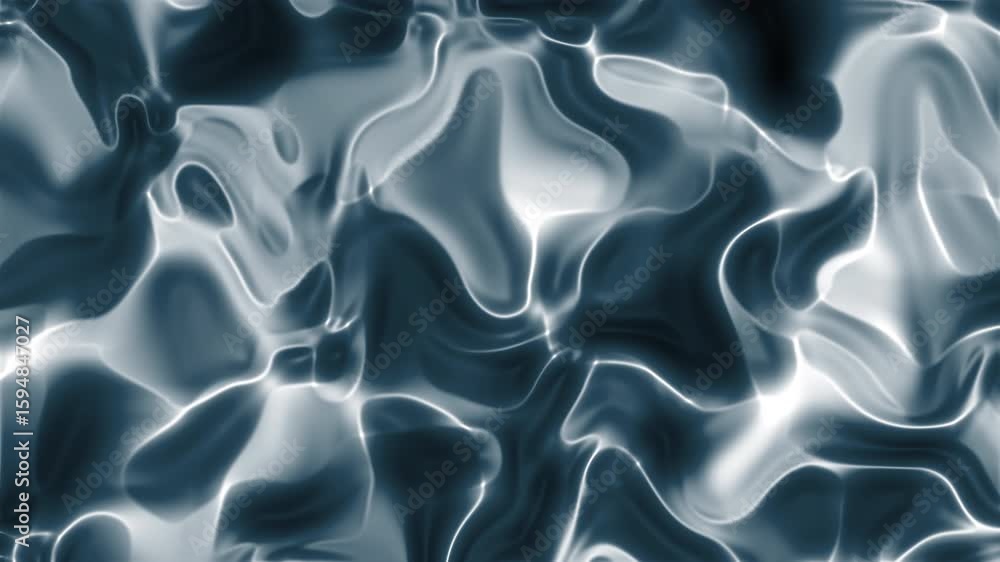 Flujo orgánico abstracto en tonos azules y blancos