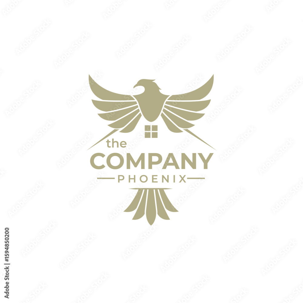 Obraz premium Minimalist Phoenix Bird Logo Design for Business Identity