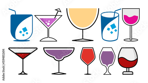 Stylized Beer Glass Filled with Golden Drink – Pub Beverage Vector