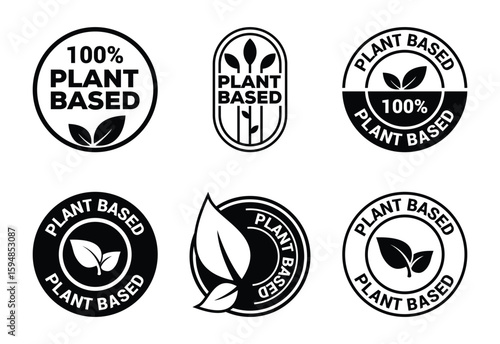 Assortment of Plant Based Logos for Food Products and Packaging