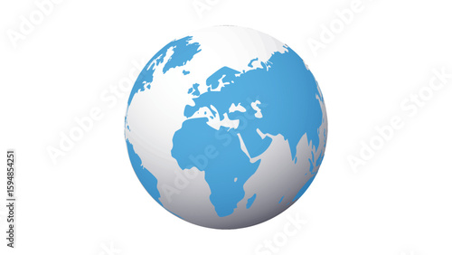 Globe illustration with iconic markers like airplanes, people, and buildings shows global interconnectivity, travel, and communication against a black background.