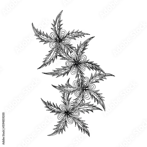 cannabis leaf isolated on white