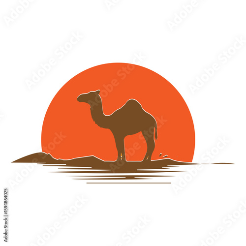 Desert camel icon vectors illustration