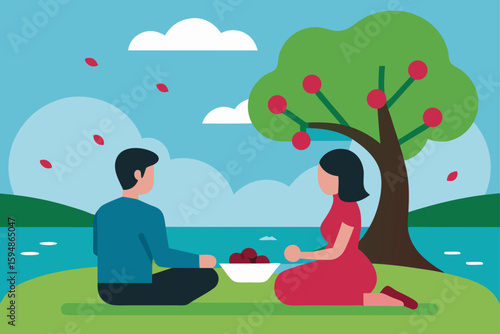 happy family in the park