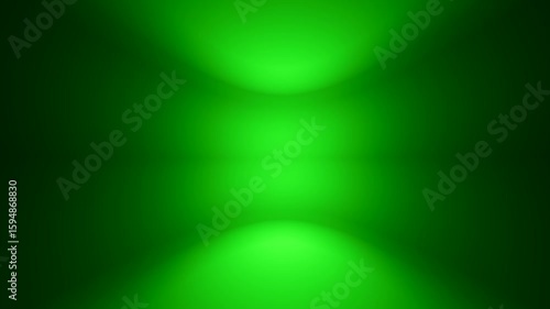 Vibrant dark green background with dynamic bright light beams, creating a studio or stage atmosphere. Suitable for presentations, product showcases, or abstract visual effects.