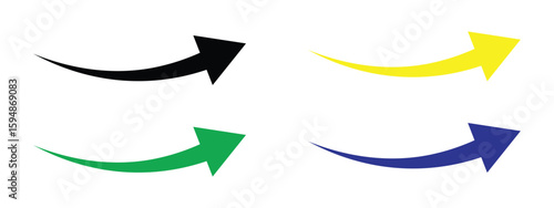 Curved Arrow Icon Vector – Minimal Bending Direction Symbol for Navigation, Rotation, and Flow Design Concepts