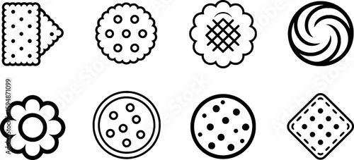 Various cookie icons biscuit food