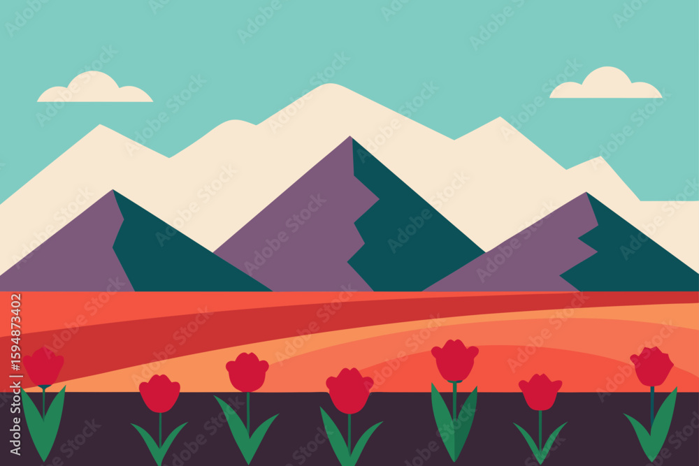 Fototapeta premium vector illustration of a landscape