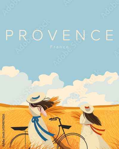 Provence postcard, poster, nature banner
