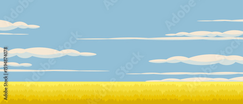Wheat field rural background, summer landscape landing page background