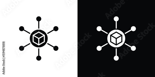Decentralized icon illustration in flat style. icon template color editable.