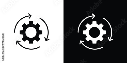Devops icon illustration in flat style. icon template color editable.