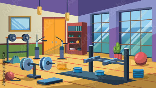 A well equipped home gym with various strength training equipment
