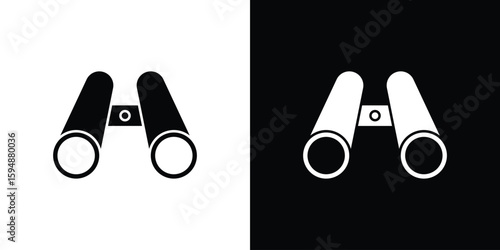 Binoculars icon illustration in flat style. icon template color editable.