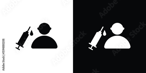 Baby Vaccination icon illustration in flat style. icon template color editable.