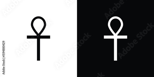 Ankh icon illustration in flat style. icon template color editable.