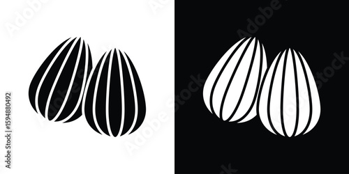 Almond icon illustration in flat style. icon template color editable.
