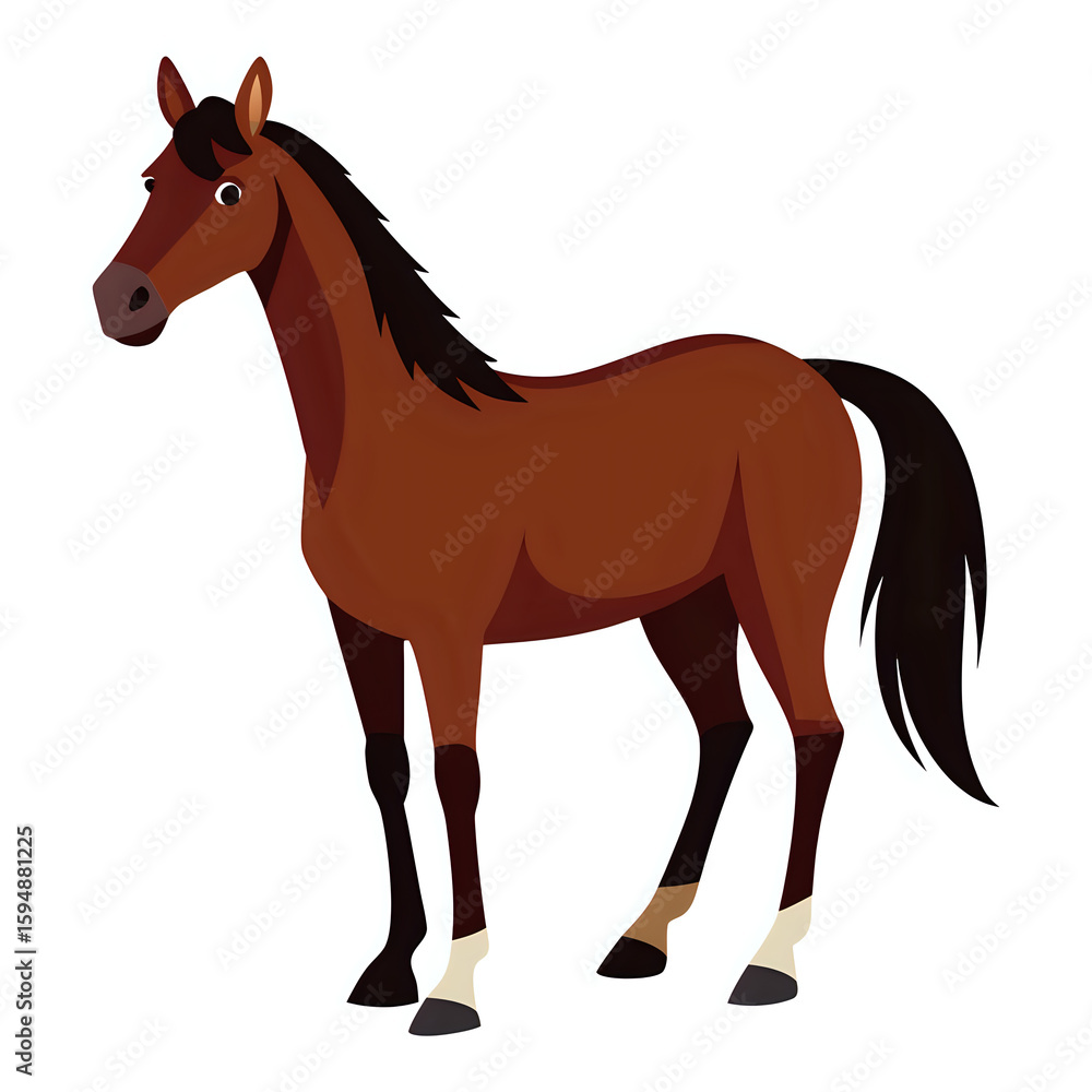 Obraz premium horse vector illustration white background