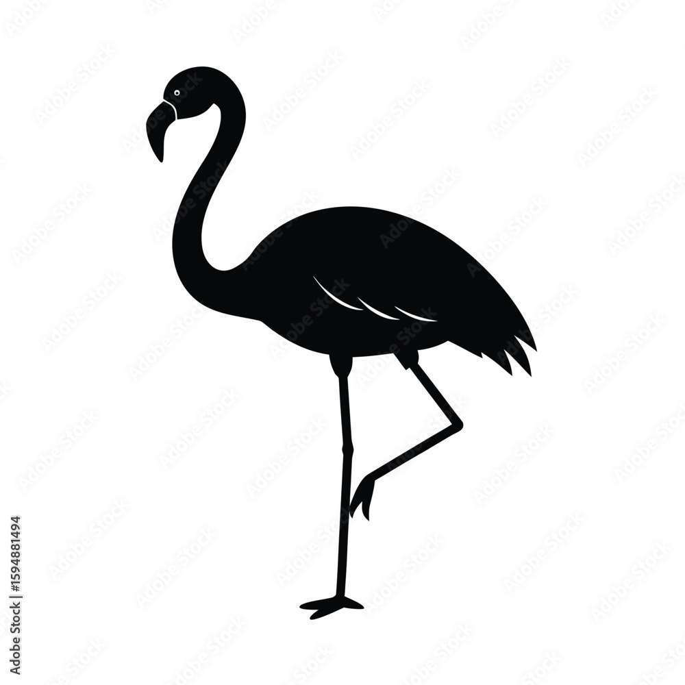 Fototapeta premium Flamingo silhouette standing on one leg