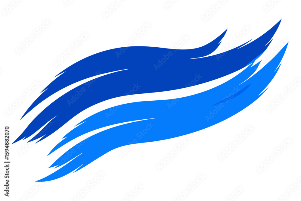 Obraz premium Abstract blue bird icon, a vector illustration of an eagle logo with a water wave design, symbolizing nature's elements