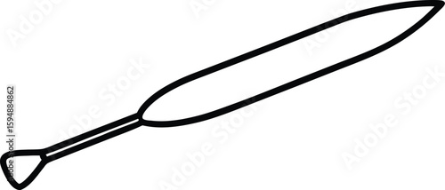 Paddleboard on Ocean Water Minimal Sketch