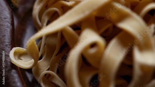 Assorted Ingredients for Preparing Authentic Italian Pasta on Rustic Wooden Table