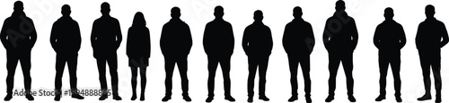Wallpaper Mural PrintSilhouette of Diverse Team Standing Together, Symbolizing Unity and Collaboration on White Background Torontodigital.ca