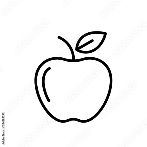 Apple fruit illustration for teachers in minimalist style, education concept