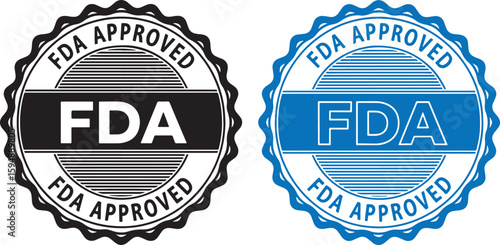 F D A approved seals black and blue fda approved stamp, fda approved, seal, stamp, approval, regulation, certification, government, health, safety, quality, black, blue, white, graphic, design, symbol