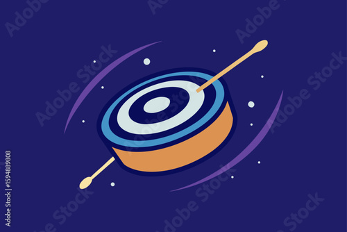 A vector illustration of a snail with a target-like spiral shell, symbolizing slow but sure aim and business success