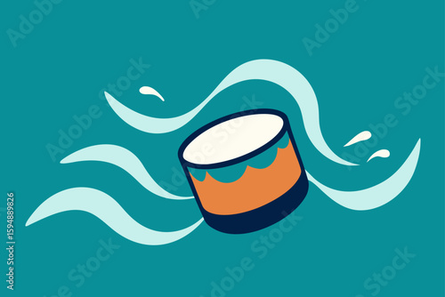 Vector illustration of a stylized face with a mustache and glasses, an abstract design icon of fashion and beauty