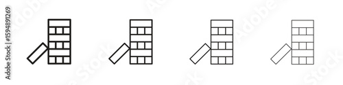 Wooden block icon symbols collection. Vector EPS 10