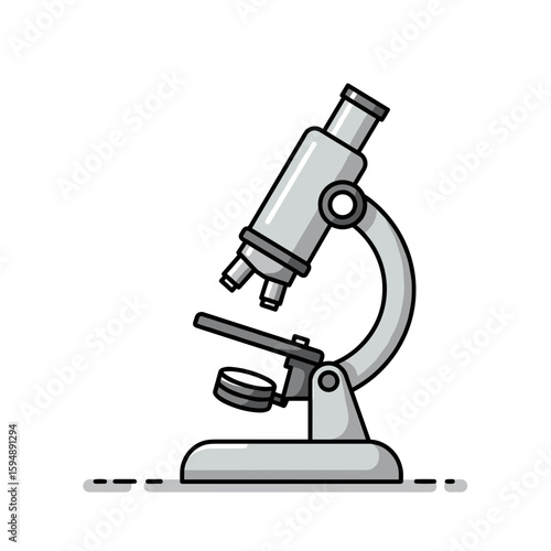 Vector icon of a microscope, science symbol for research and laboratory analysis