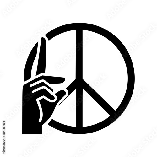 Peace Symbol: A hand sign makes peace sign. The peace sign is a universally recognized symbol of tranquility and unity. This photo encapsulates the essence of harmony and serenity.