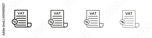 Value added tax VAT icon symbols collection. Vector EPS 10