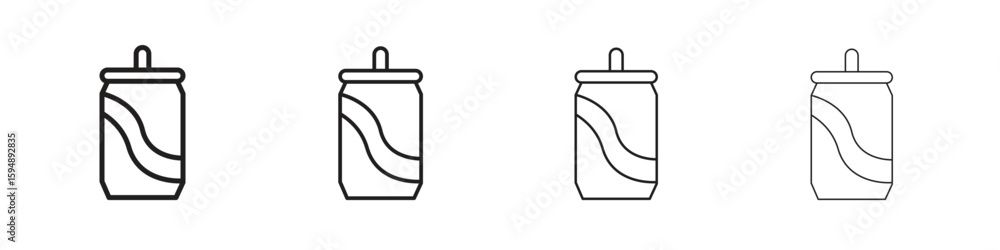 Fototapeta premium Soda can icon symbols collection. Vector EPS 10