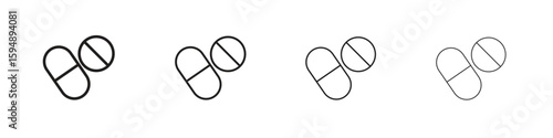 Pills icon symbols collection. Vector EPS 10
