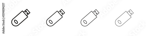 Pendrive icon symbols collection. Vector EPS 10