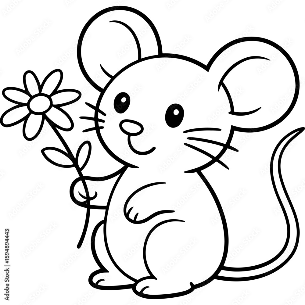 Obraz premium Simple black and white line drawing silhouette isolated on white background