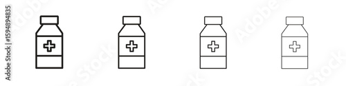 Medicine bottle icon symbols collection. Vector EPS 10