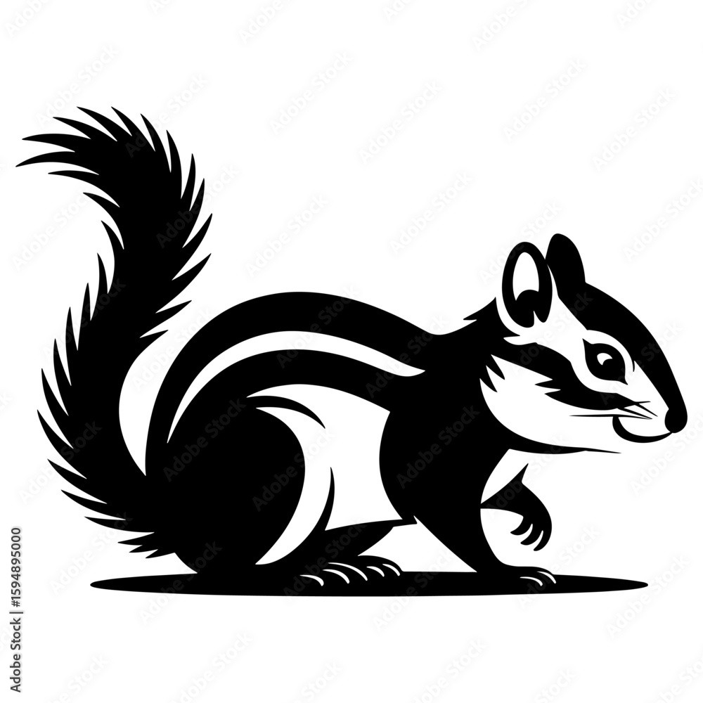 Obraz premium Black and white silhouette design isolated on white background
