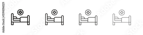 Hospital bed icon symbols collection. Vector EPS 10